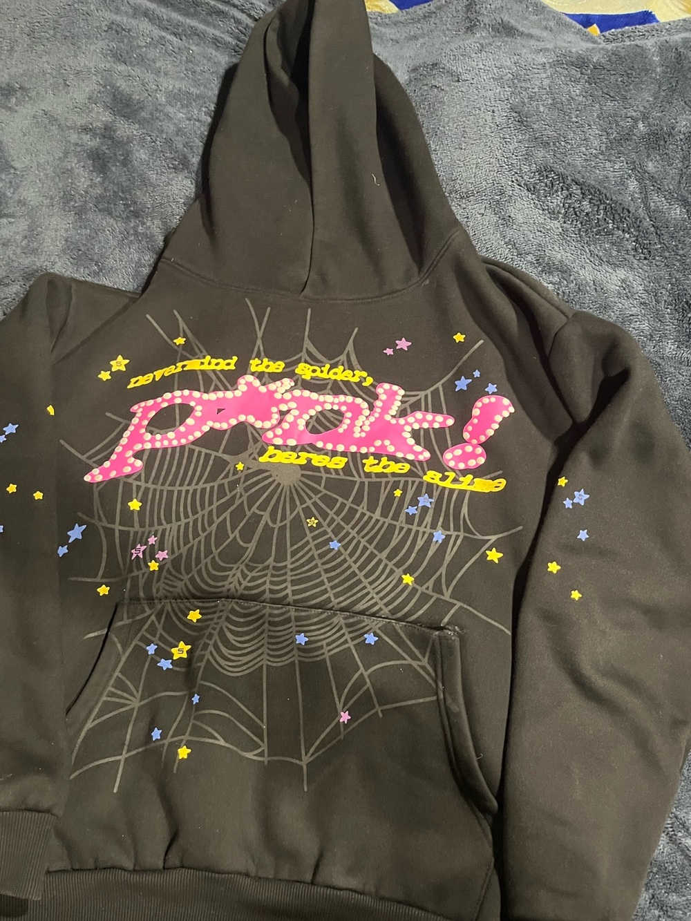 Sp5der “P*INK” Hoodie – Black